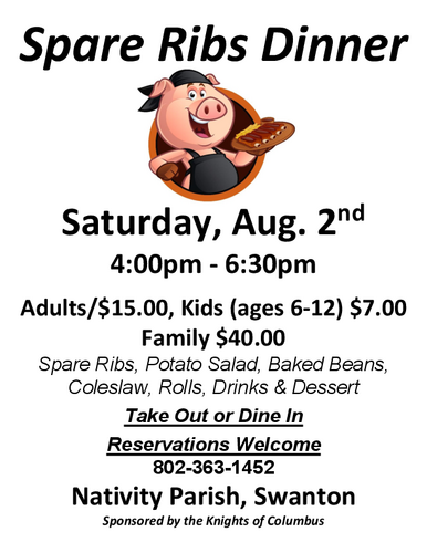 Swanton Knights of Columbus Dinner 