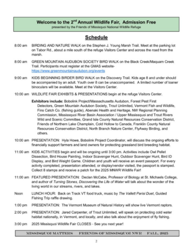 Missisquoi Wildlife Fair 9-20-25
